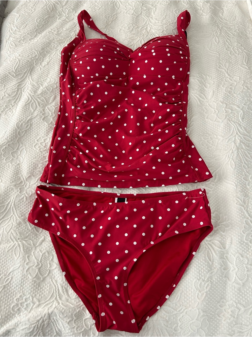 Nip tuck Red Polka Dot Tankini Set